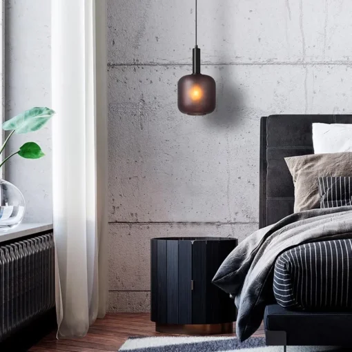 Stoere hanglamp zwart met mat zwart glas>Straluma Sale