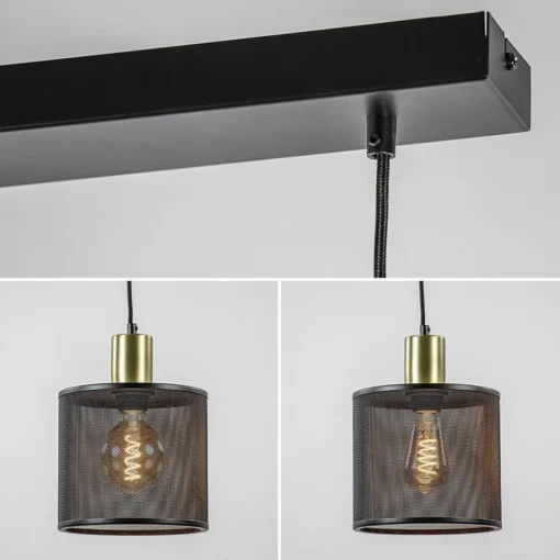 Stoere 3-lichts hanglamp mat zwart met goud>Straluma Outlet