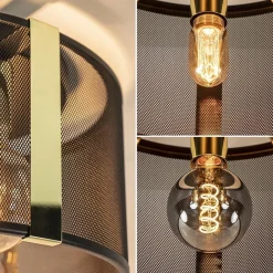 Stoere plafondlamp zwart met glossy goud></noscript>Straluma Online