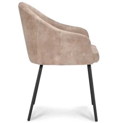 Stoffen armstoel sand met smalle metalen poot>Straluma Discount