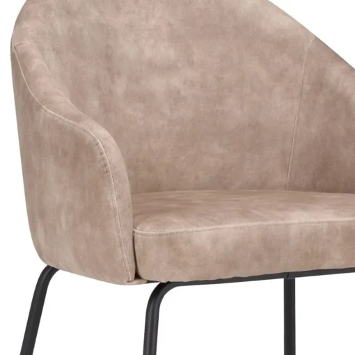 Stoffen armstoel sand met smalle metalen poot>Straluma Discount