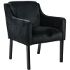 Stoffen armstoel zwart met zwarte poot>Straluma Online