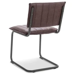 Stoffen eetkamerstoel bruin met gunmetal onderstel></noscript>Straluma