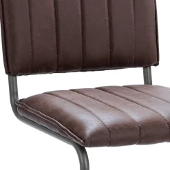 Stoffen eetkamerstoel bruin met gunmetal onderstel></noscript>Straluma