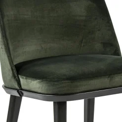 Stoffen eetkamerstoel groen met zwarte houten poot></noscript>Straluma New