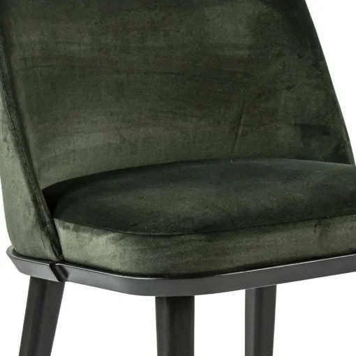 Stoffen eetkamerstoel groen met zwarte houten poot>Straluma New