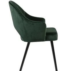 Stoffen eetkamerstoel velours groen met zwarte houten poot></noscript>Straluma