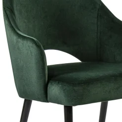 Stoffen eetkamerstoel velours groen met zwarte houten poot></noscript>Straluma