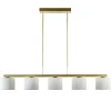 Strak klassieke hanglamp goud met mat wit glas>Straluma Sale
