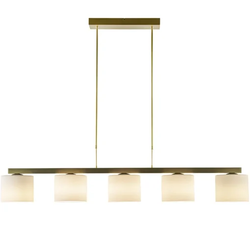 Strak klassieke hanglamp goud met mat wit glas>Straluma Sale
