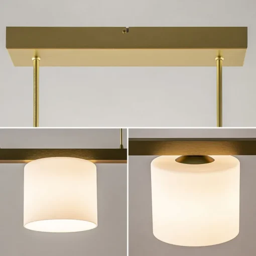 Strak klassieke hanglamp goud met mat wit glas>Straluma Sale