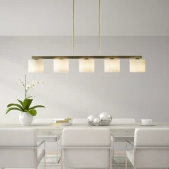 Strak klassieke hanglamp goud met mat wit glas></noscript>Straluma Sale