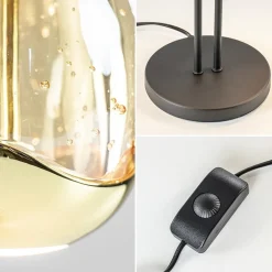 Strak klassieke LED tafellamp egg zwart met goud></noscript>Straluma Discount