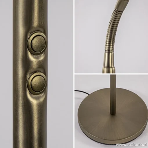Strak klassieke leeslamp brons dimbaar>Straluma Hot