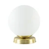 Strak klassieke tafellamp witte glazen bol met goud>Straluma Clearance