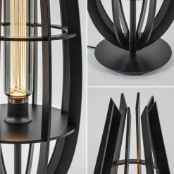 Tafellamp / vloerlamp mat zwart hout></noscript>Straluma Discount