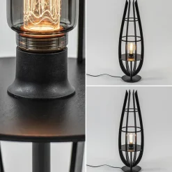 Tafellamp / vloerlamp mat zwart hout></noscript>Straluma Discount