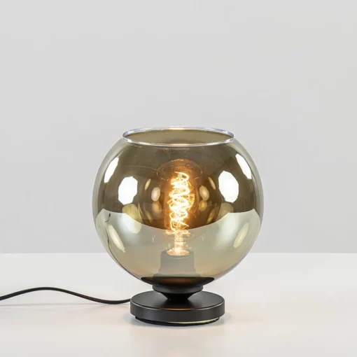 Tafellamp Bella zwart + smoke glas 20cm>Straluma Hot