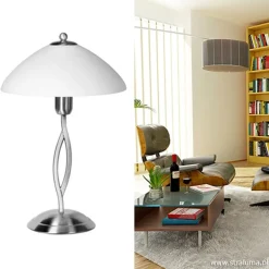 Tafellamp Capri staal/glas></noscript>Straluma Discount