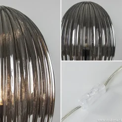 Tafellamp Egg Rib smoke glas></noscript>Straluma Best