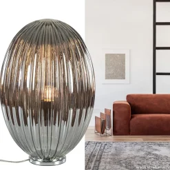 Tafellamp Egg Rib smoke glas></noscript>Straluma Best