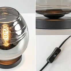 Tafellamp Fantasy laag zwart + smoke glas></noscript>Straluma Hot