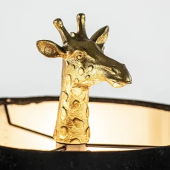 Tafellamp Giraffe groot antiek brons met velvet zwarte kap></noscript>Straluma Hot