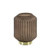 Tafellamp Ivot mat koffie met messing op batterij>Straluma