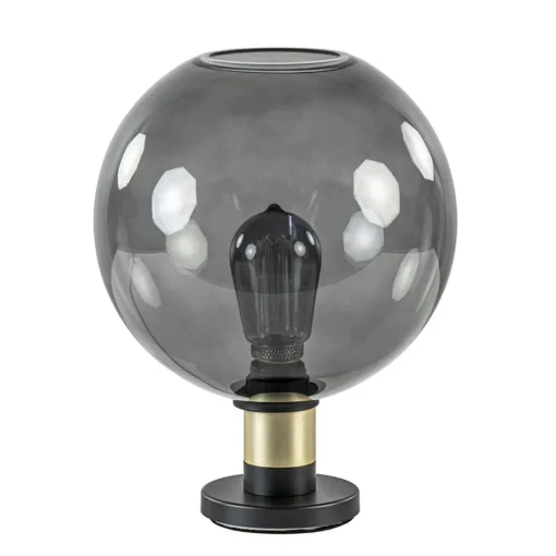 Tafellamp Lazise 25cm zwart/smoke/goud>Straluma New