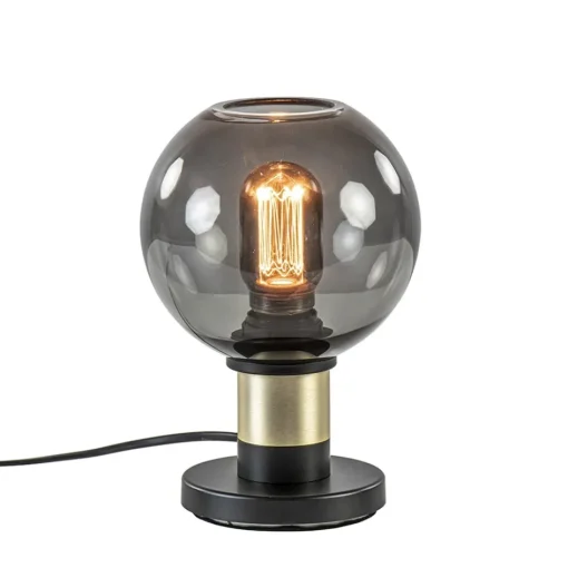Tafellamp Lazise 15cm zwart/smoke/goud>Straluma Clearance