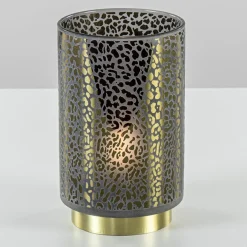 Tafellamp Leopard op batterij donker grijs met goud>Straluma Discount