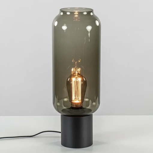 Tafellamp Lett zwart + smoke glas 13cm>Straluma Best