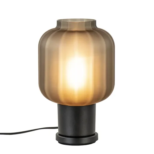 Tafellamp Lett zwart met mat smoke glas>Straluma Discount