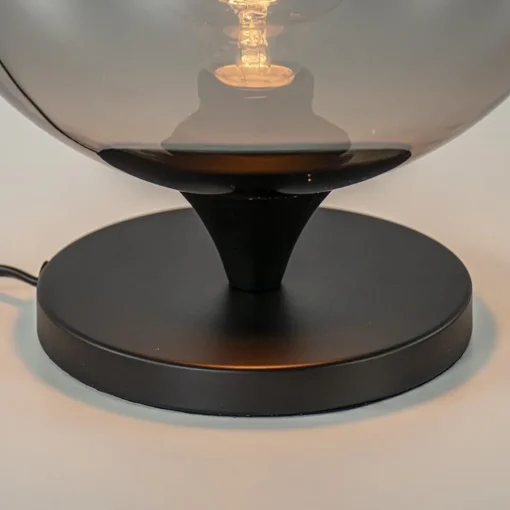 Tafellamp mat zwart met smoke glas 25 cm>Straluma New