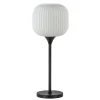 Tafellamp mat zwart met wit glas hoog>Straluma Discount