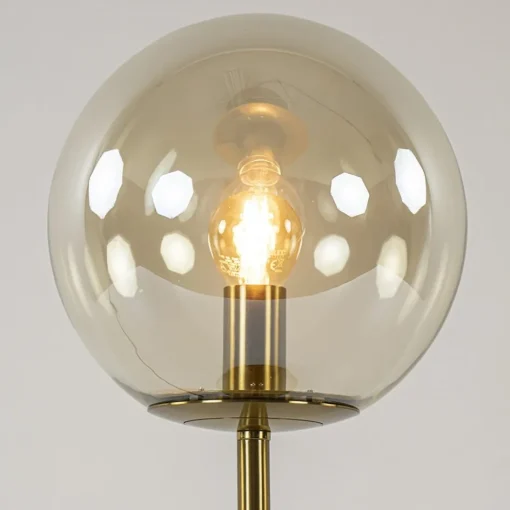 Tafellamp Medina goud met amber glas L&L>Straluma Outlet
