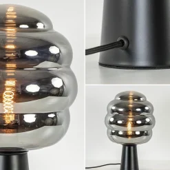 Tafellamp Misty zwart + titanium glas></noscript>Straluma New