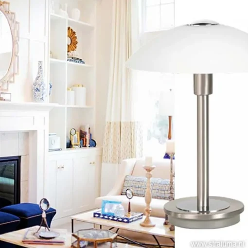 Tafellamp nikkel touchdimmer slaapkamer>Straluma Hot