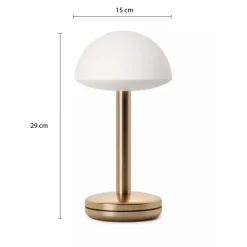 Tafellamp op accu gold/frosted IP65>Straluma Online