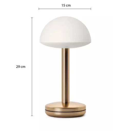 Tafellamp op accu gold/frosted IP65>Straluma Online