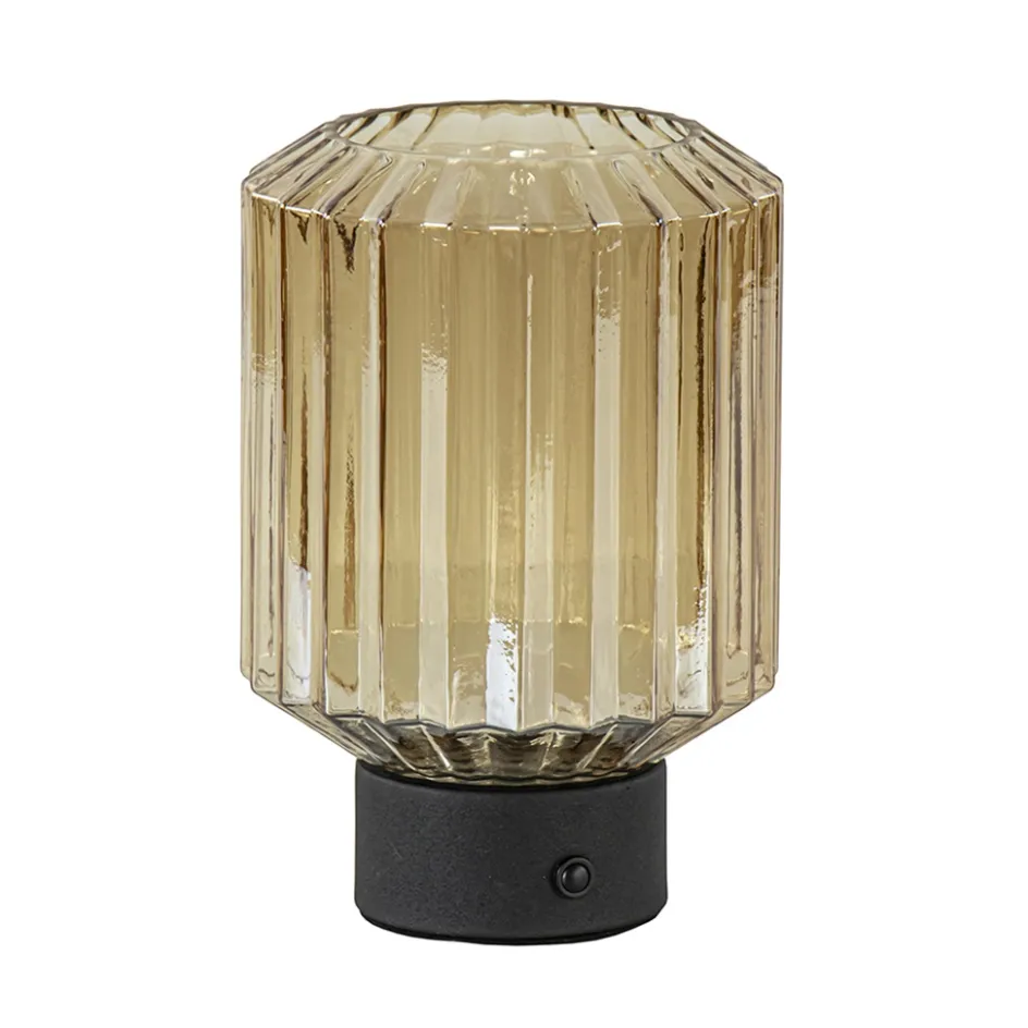 Tafellamp op batterij amber/zwart dimbaar>Straluma Hot