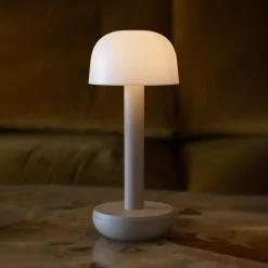 Tafellamp op batterij beige met frosted kap></noscript>Straluma Clearance