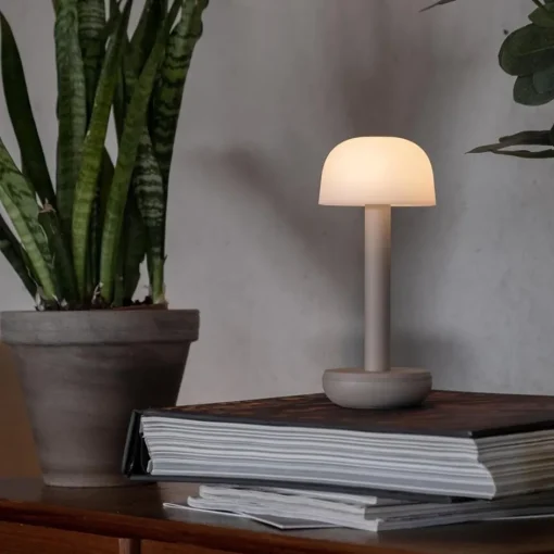 Tafellamp op batterij beige met frosted kap>Straluma Clearance