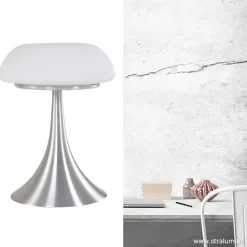 Tafellamp Purissima staal met opaal glas></noscript>Straluma Discount