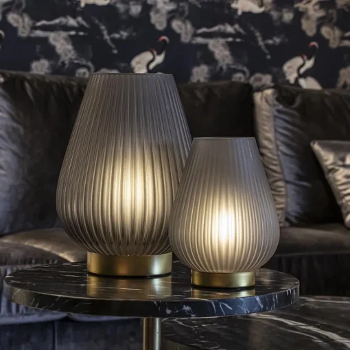 Tafellamp Tajera op batterij mat grijs/goud>Straluma Outlet