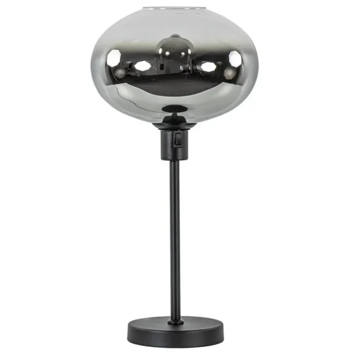 Tafellamp zwart met glazen kap smoke/helder gradient>Straluma Outlet