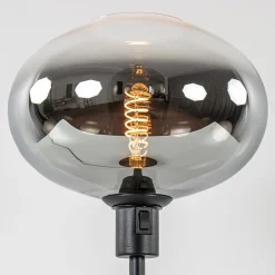 Tafellamp zwart met glazen kap smoke/helder gradient></noscript>Straluma Outlet