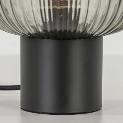 Tafellamp zwart met ronde smoke glazen kap></noscript>Straluma Best