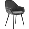 Trendy armstoel velvet grey met zwart metalen poot>Straluma Outlet