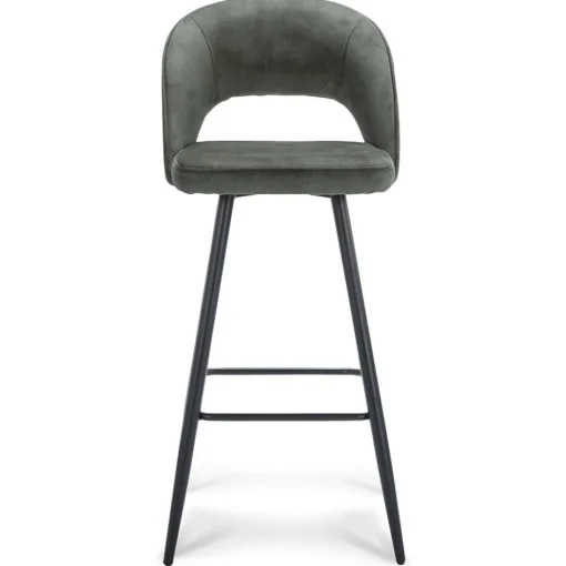 Trendy barkruk velours met zwart metalen poot>Straluma Outlet